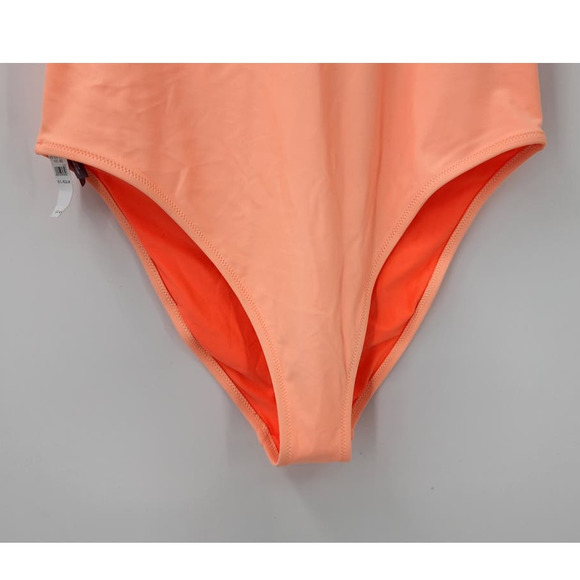 NWT Aerie Halter Deep Plunge One Piece Swimsuit in Sorbet Orange. Size Orange XL - Picture 6 of 8